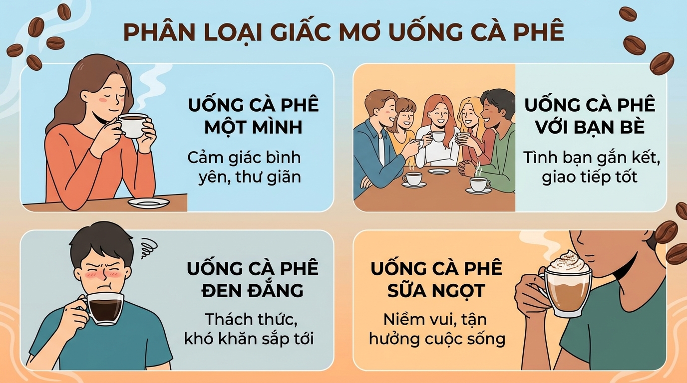 Phân loại giấc mơ uống cà phê, pha cafe, hái cafe