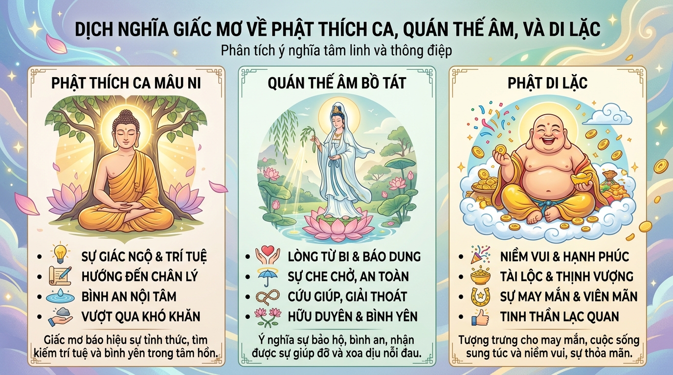 Giải mã giấc mơ thấy các vị Phật Quan Âm, Di Lặc, Thích Ca