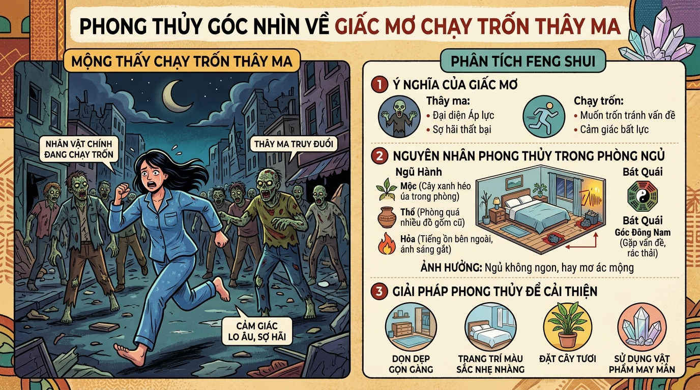 Góc nhìn phong thủy giấc mơ chạy trốn zombie rượt đuổi