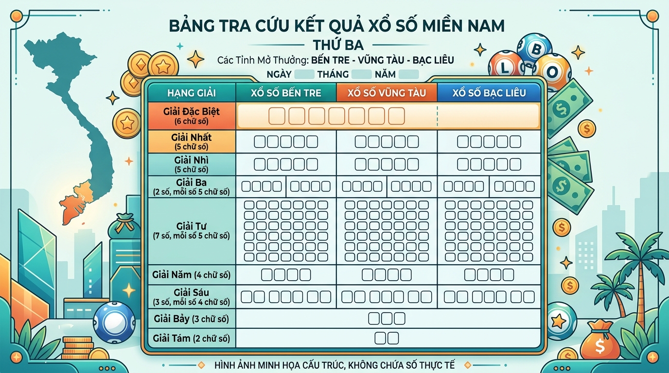 Chiến thuật đánh bao lô đa đài ngày Thứ 3: Bến Tre - Vũng Tàu - Bạc Liêu