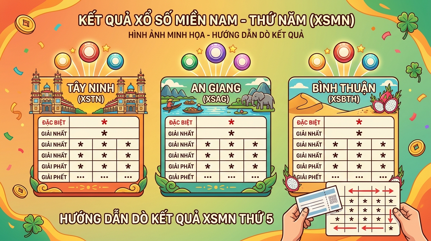 Chiến thuật kết hợp số liệu đa đài ngày Thứ 5: An Giang, Tây Ninh, Bình Thuận