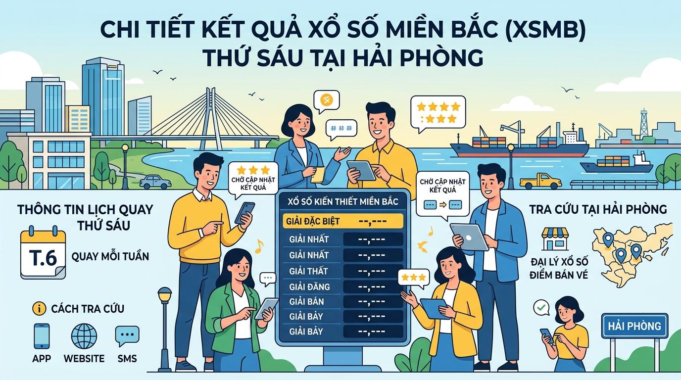 Chi tiết bảng kết quả xổ số kiến thiết miền Bắc đài Hải Phòng ngày Thứ 6