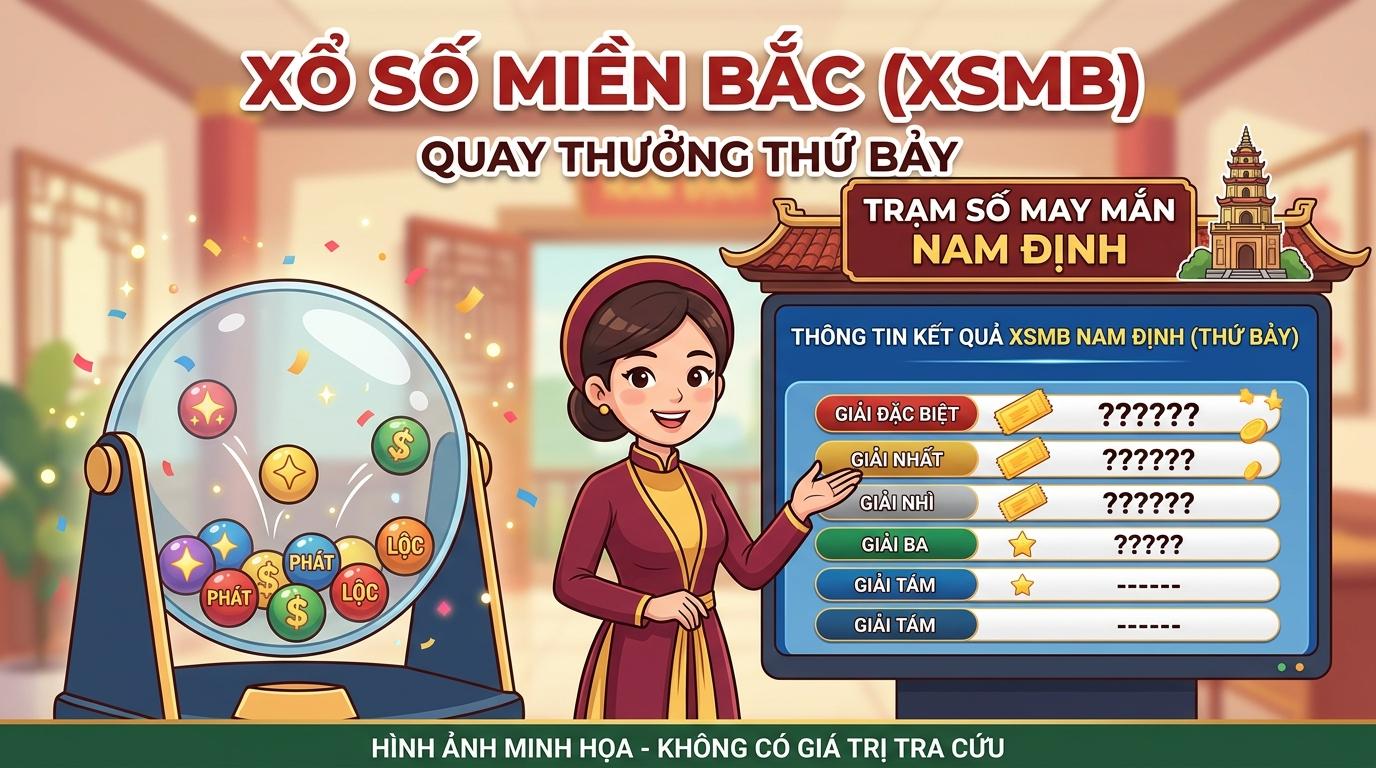 Chi tiết bảng kết quả xổ số kiến thiết miền Bắc đài Nam Định ngày Thứ 7