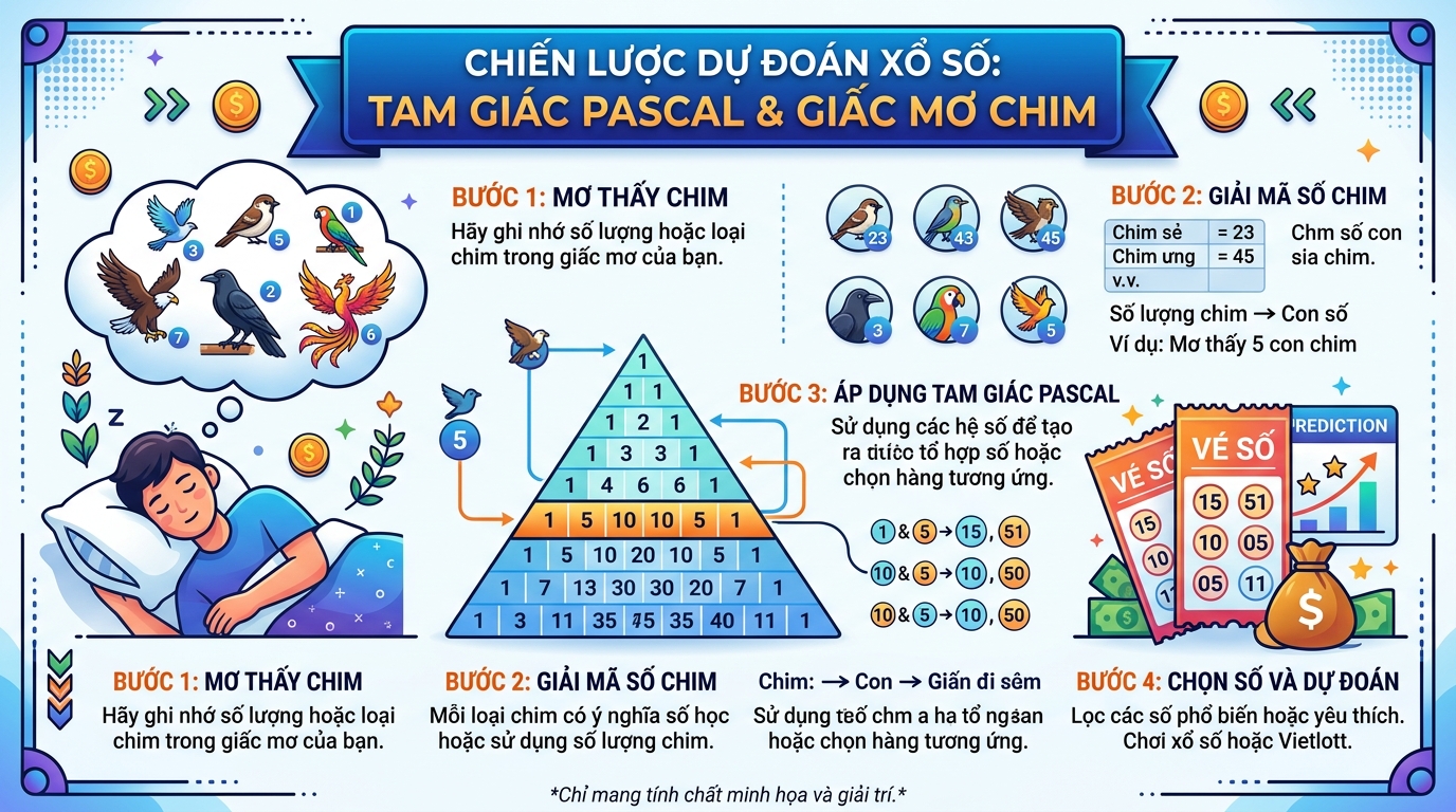 Chiến thuật bắt chạm Pascal soi cầu lô đề khi mơ thấy chim