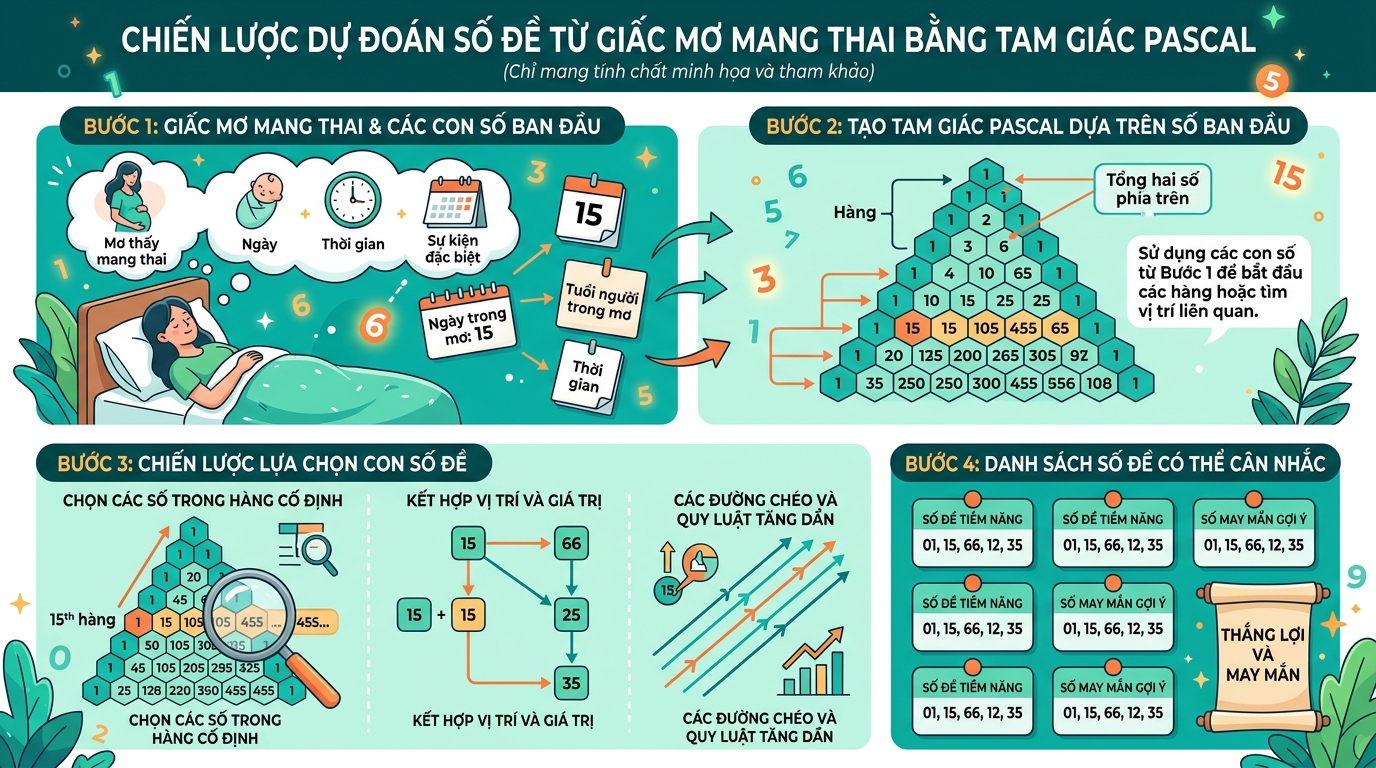 Chiến thuật bắt chạm Pascal soi cầu lô đề khi mơ có thai