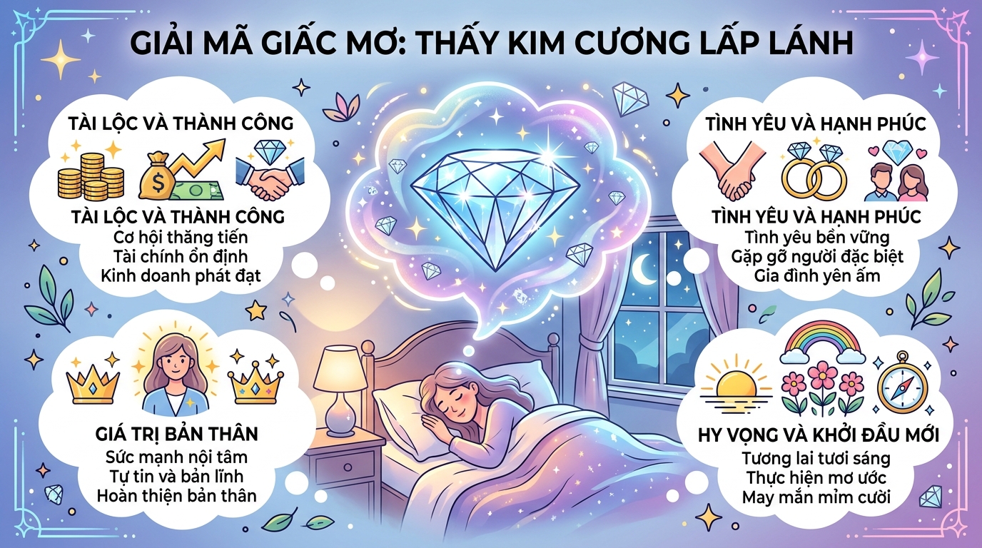 Giải mã giấc mơ thấy kim cương hột xoàn lấp lánh