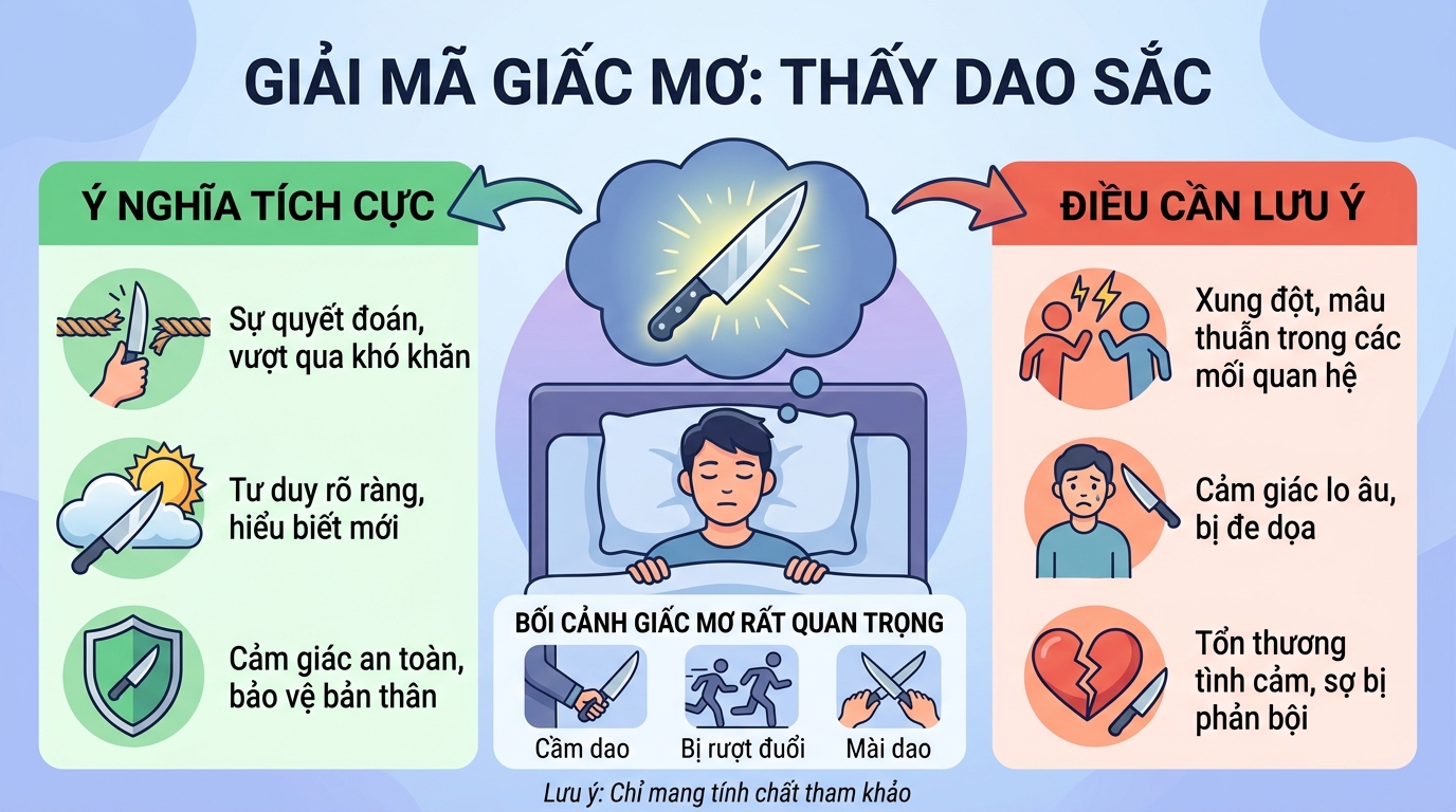 Giải mã giấc mơ thấy con dao sắc bén