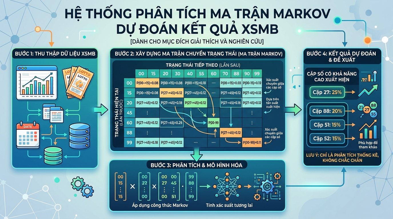 Hệ thống phân tích Ma Trận Markov dự đoán XSMB