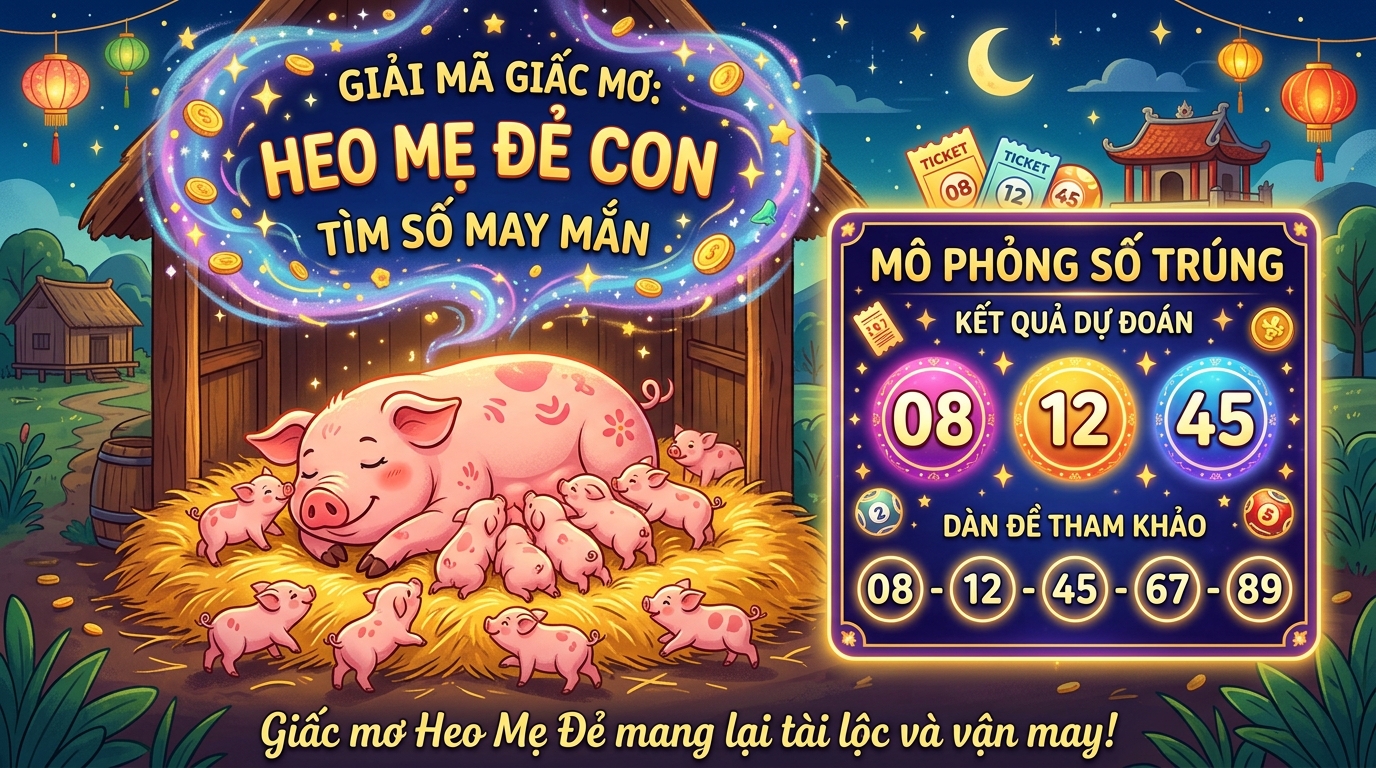 Quay thử xổ số tìm số may mắn khi mơ thấy heo đẻ