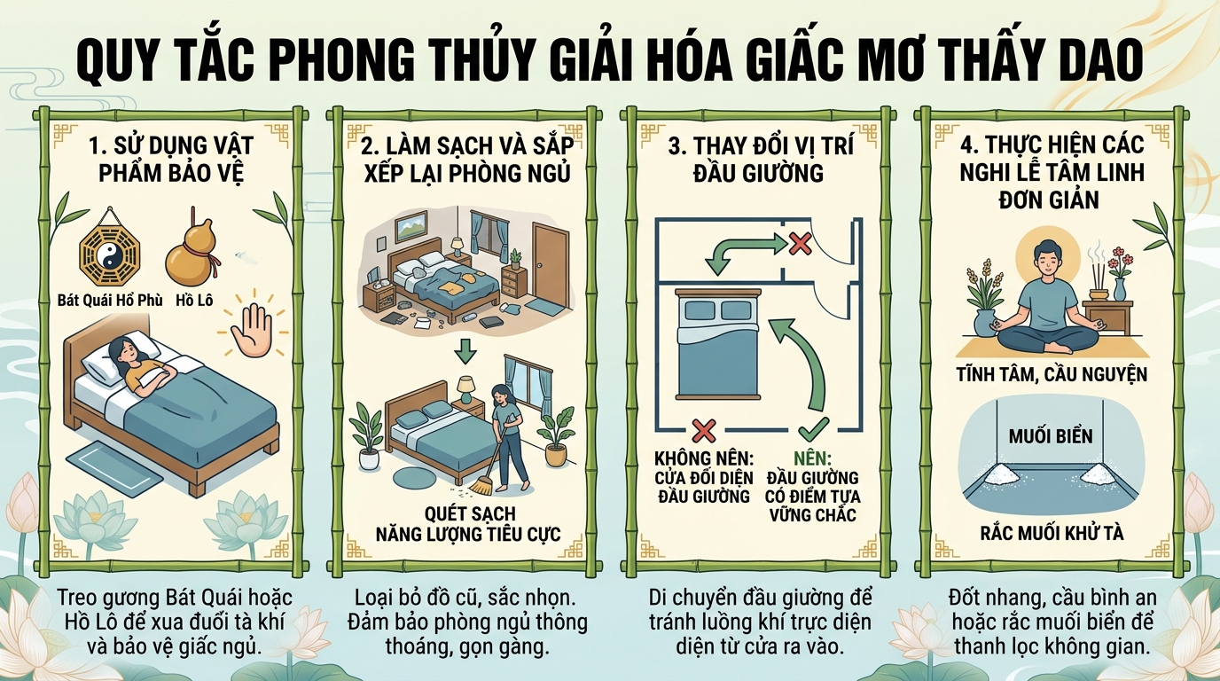 Quy luật phong thủy hóa giải con dao trong chiêm bao