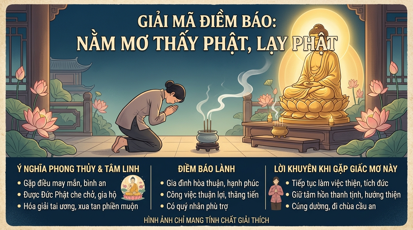 Góc nhìn phong thủy khi nằm mơ thấy Phật, lạy Phật
