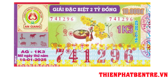 Mẫu vé số đài An Giang