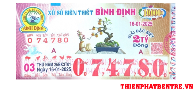 Mẫu vé số Bình Định lưu hành rộng rãi