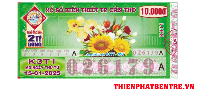 Mẫu vé số đài Cần Thơ