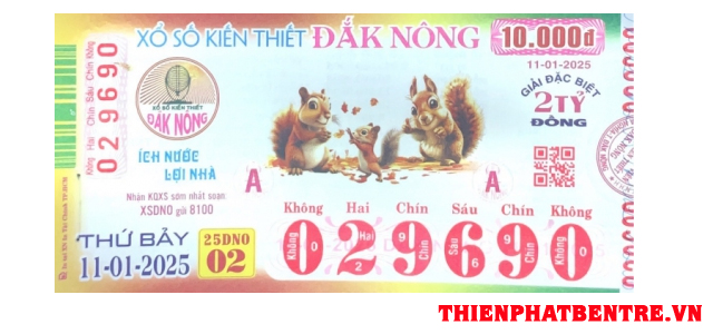 Mẫu vé số Đắk Nông hiện đại