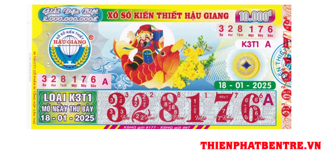 Mẫu vé số đài Hậu Giang