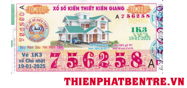 Mẫu vé số đài Kiên Giang