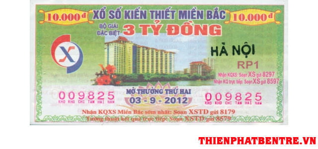 Mẫu vé số kiến thiết miền Bắc đài Quảng Ninh phát hành vào Thứ 3 hàng tuần