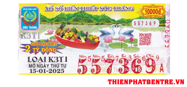 Mẫu vé số đài Sóc Trăng
