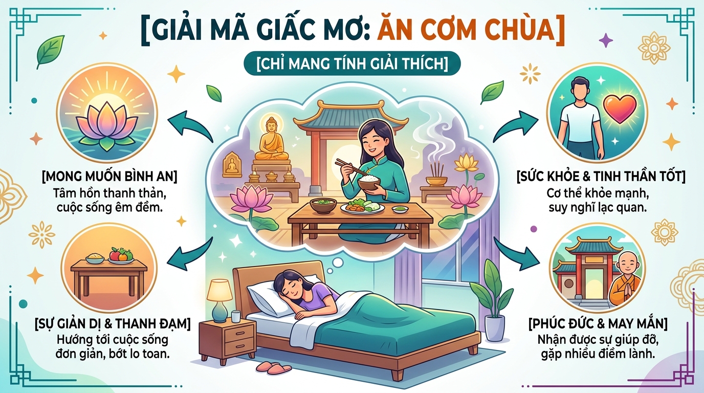 Giải mã nằm mơ thấy ăn cơm chùa