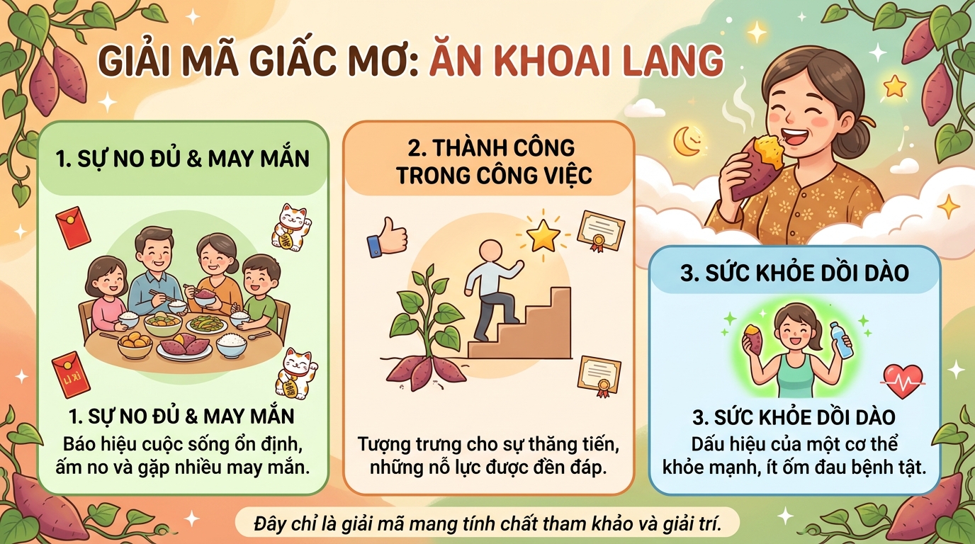Giải mã nằm mơ ăn khoai lang