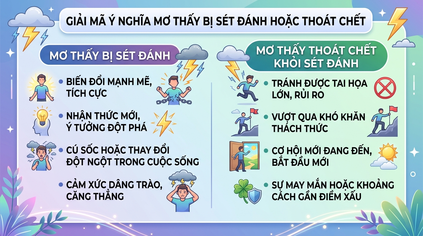 Giải mã điềm báo nằm mơ thấy mình bị sét đánh, sét đánh hụt