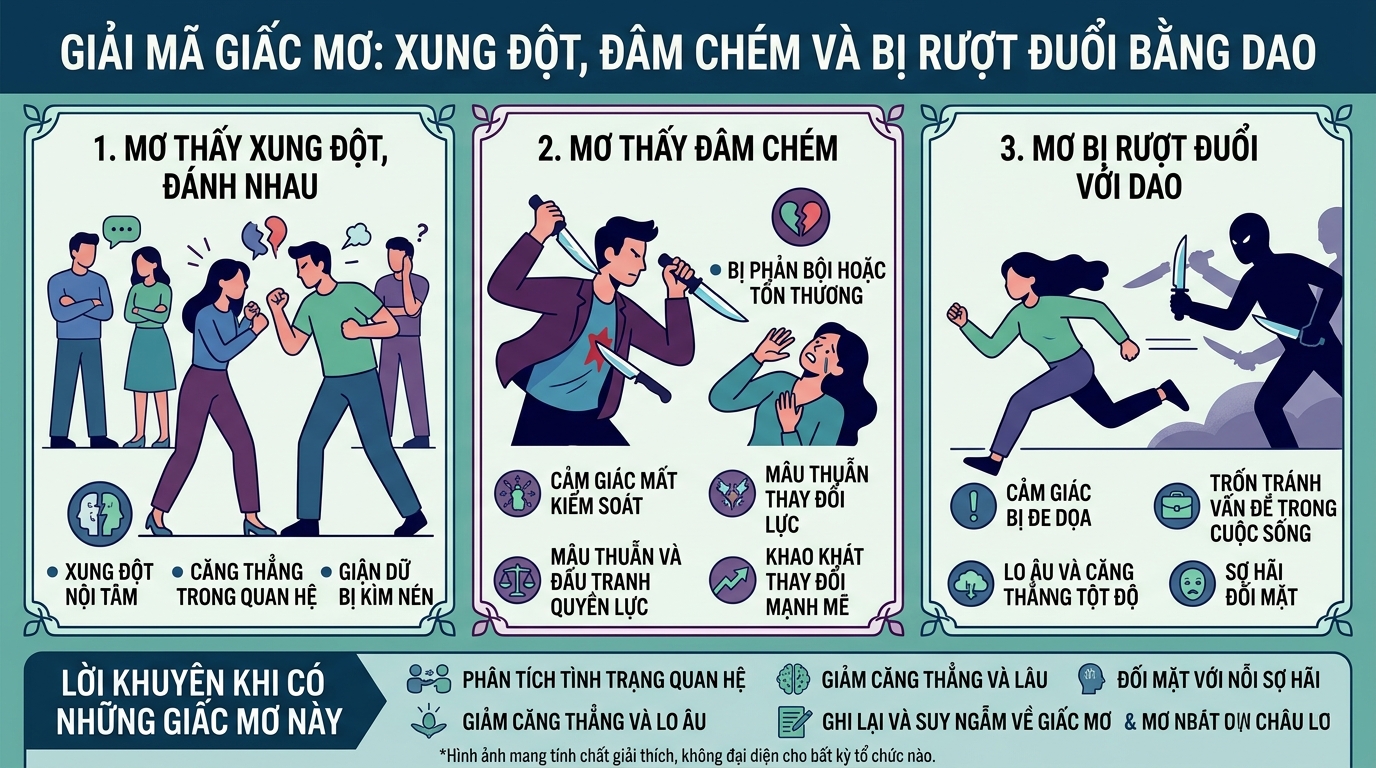 Giải mã giấc mơ xung đột bằng dao bị đâm chém rượt đuổi