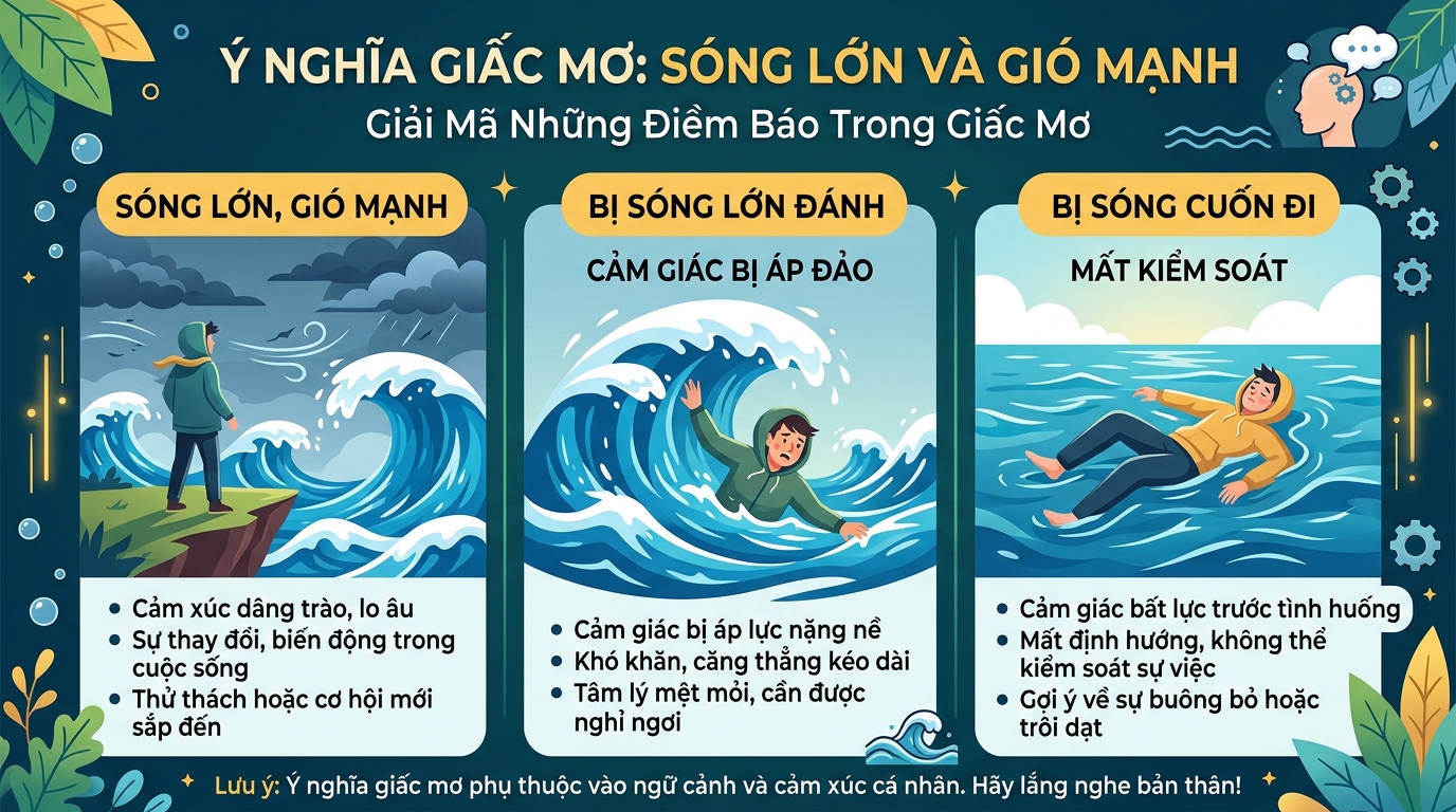 Ý nghĩa giấc mơ thấy sóng to gió lớn, bị sóng đánh, sóng cuốn