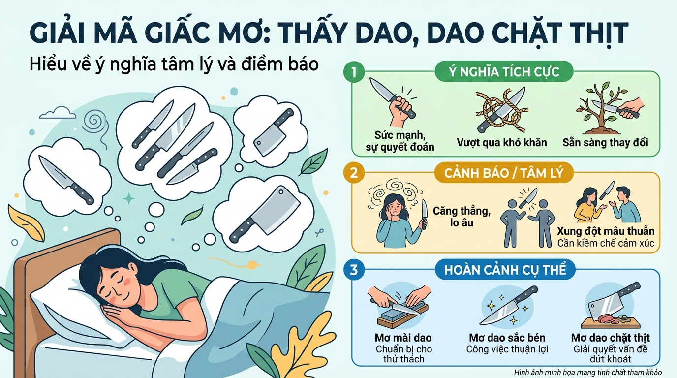Giải mã nằm mơ thấy các loại dao nhọn dao phay