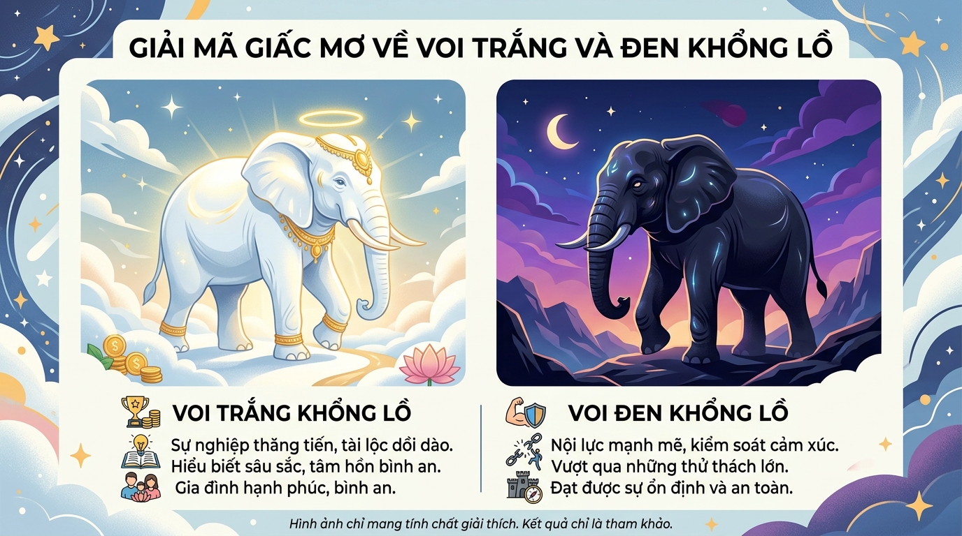 Giải mã nằm mơ thấy con voi trắng voi đen khổng lồ