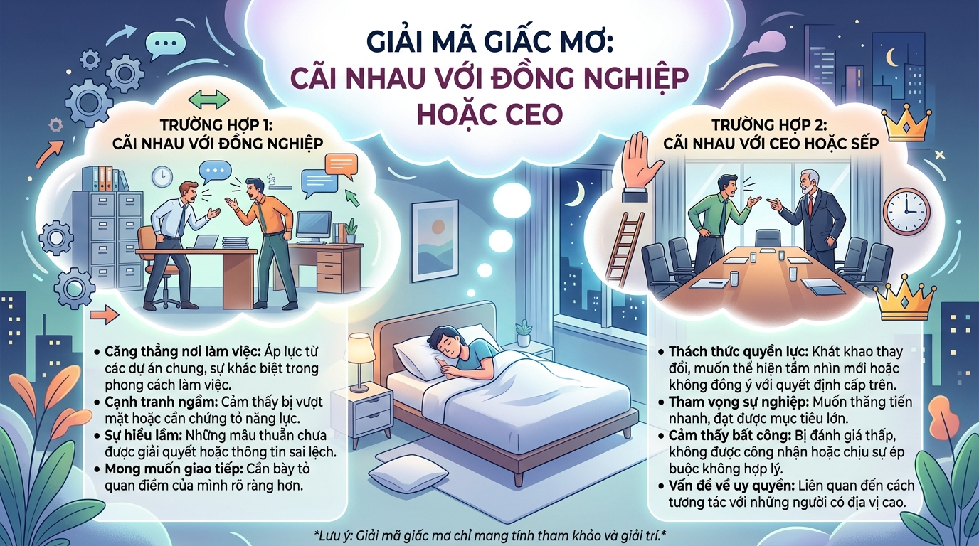 Giải mã nằm mơ thấy cãi nhau với đồng nghiệp sếp tổng
