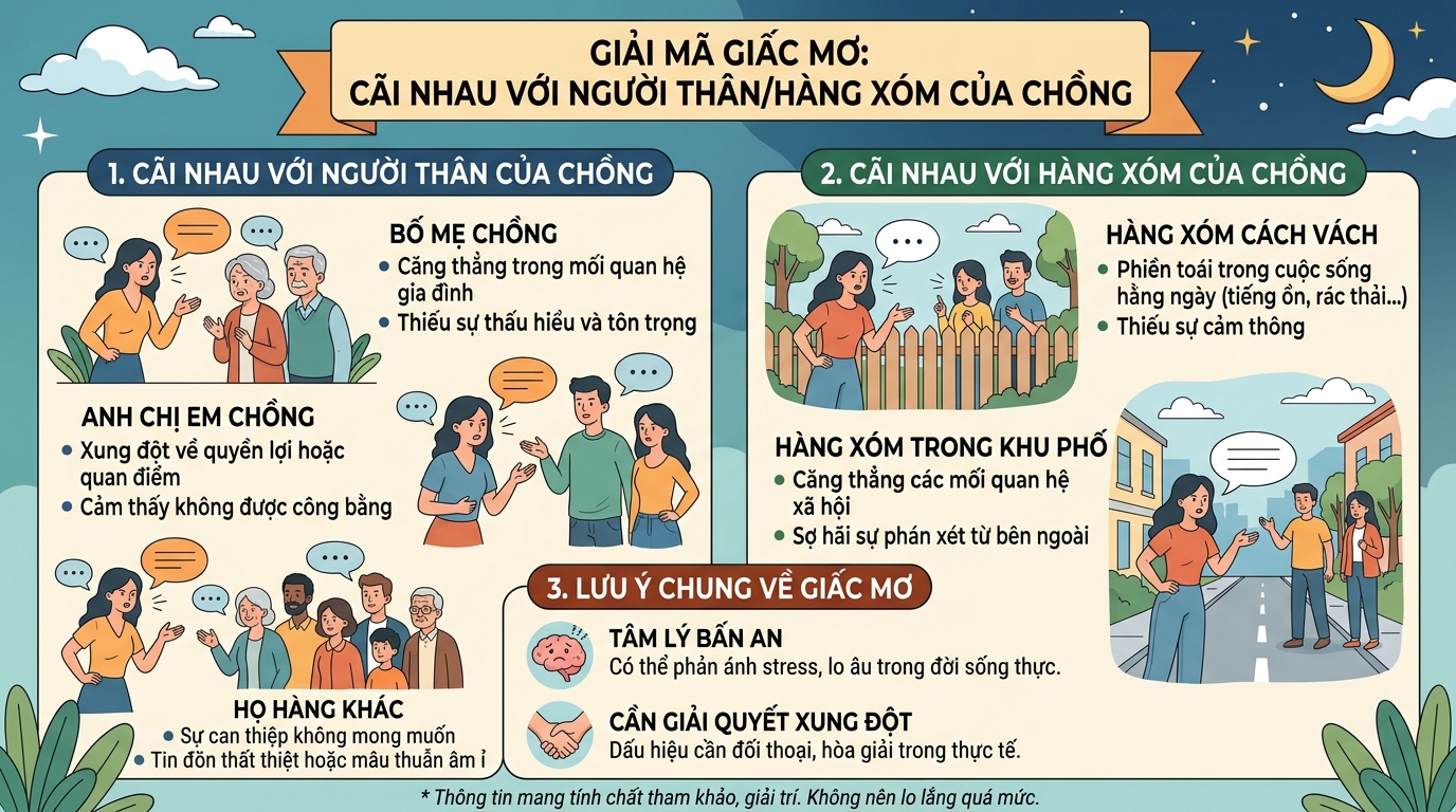 Ý nghĩa giấc mơ thấy cãi nhau với dòng họ hàng xóm nhà chồng