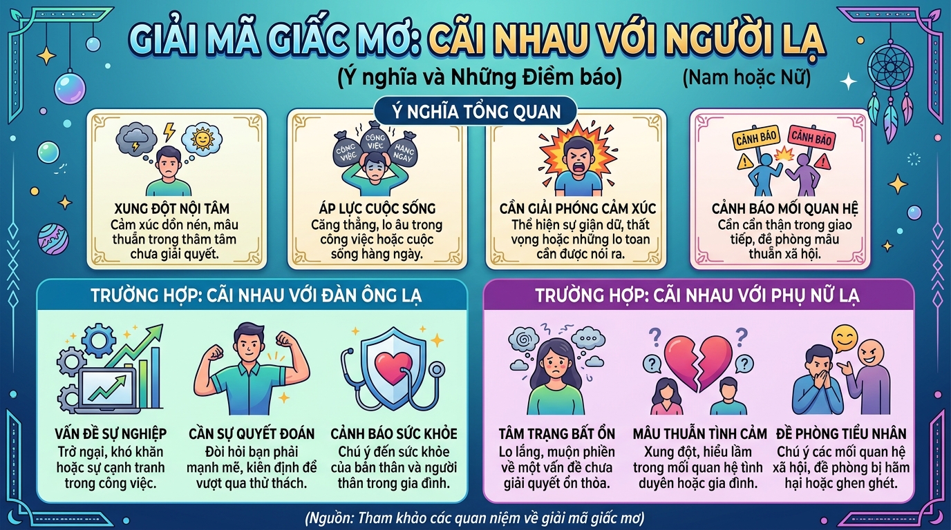 Ý nghĩa giấc mơ cãi nhau với người lạ mặt đàn ông đàn bà