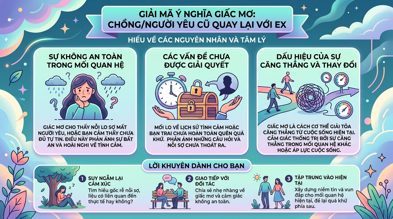 Giải mã điềm báo mơ thấy chồng, người yêu hiện tại quay lại với người yêu cũ