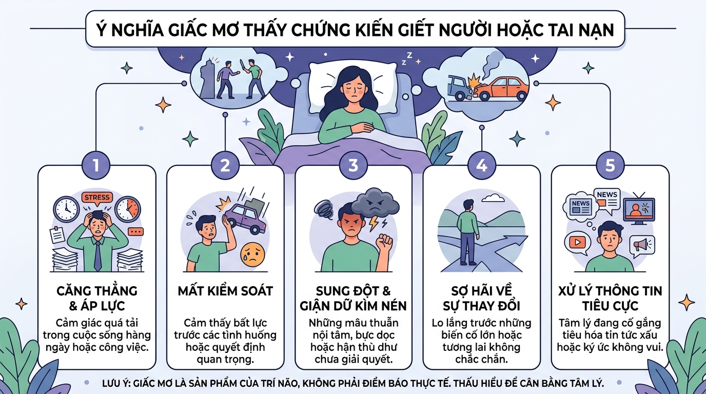 Ý nghĩa việc nằm mơ thấy chứng kiến giết người, chứng kiến tai nạn