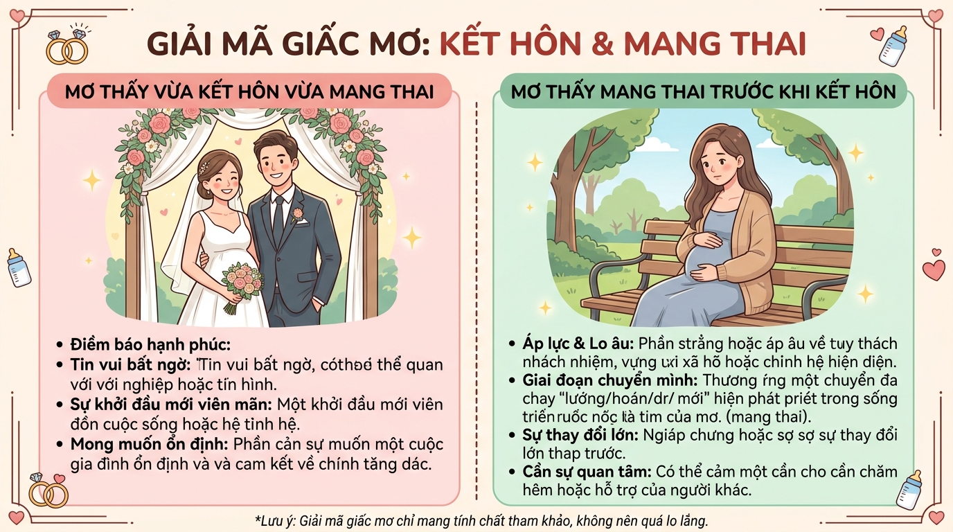 Ý nghĩa nằm mơ lấy chồng và có bầu, có thai trước khi cưới