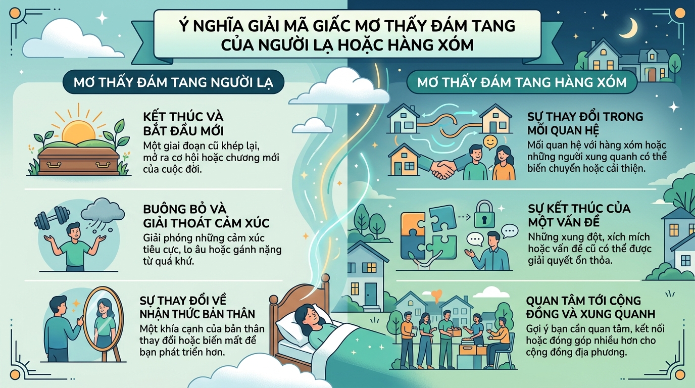 Ý nghĩa nằm mơ thấy đám tang người lạ, hàng xóm