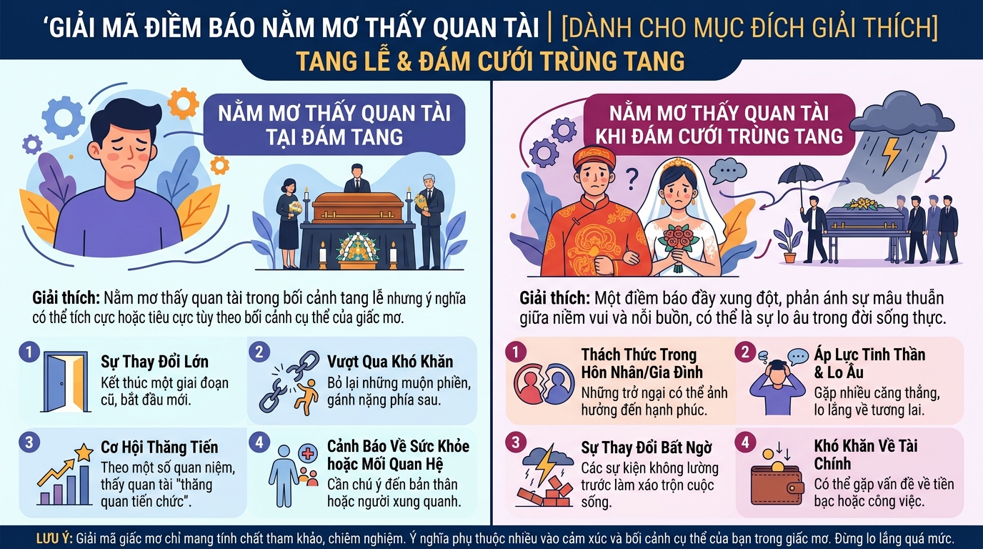 Giải mã điềm báo nằm mơ thấy quan tài trong đám tang, đám cưới trùng đám ma