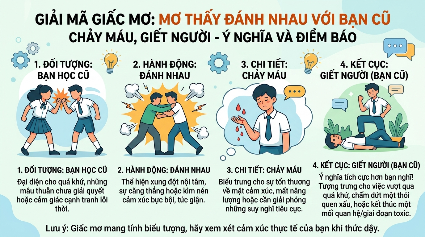 Ý nghĩa giấc mơ thấy đánh nhau với bạn học cũ chảy máu giết người