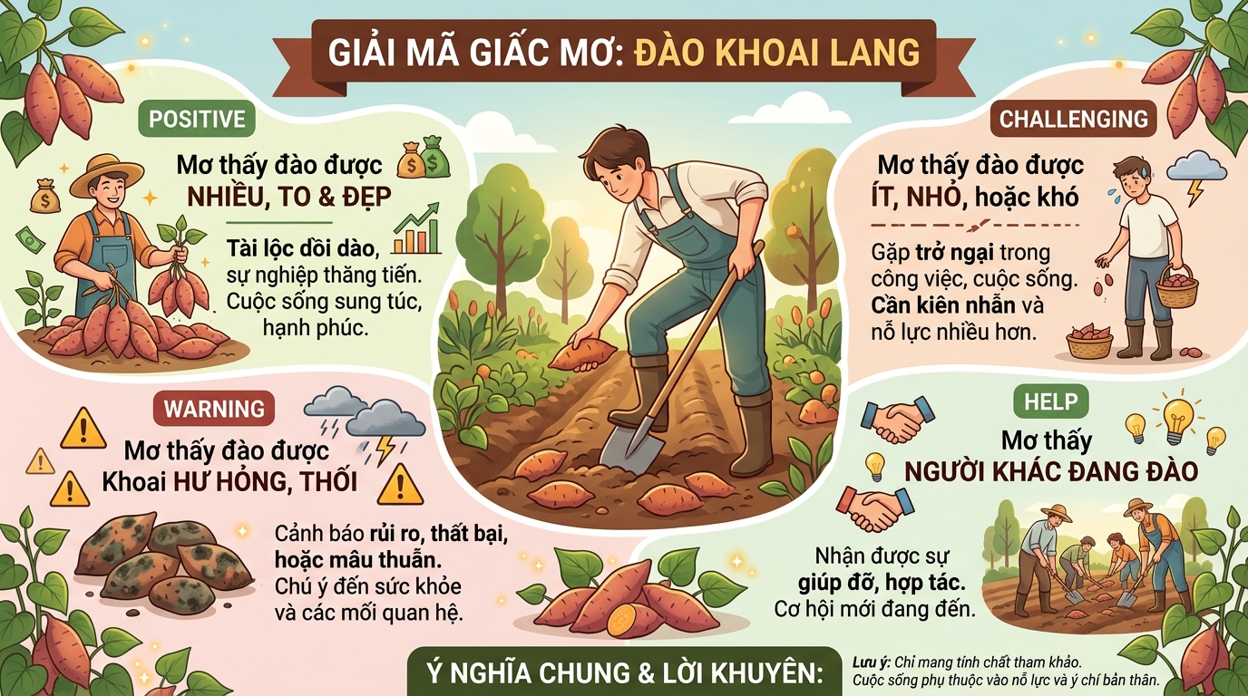 Giải mã nằm mơ thấy đào khoai lang