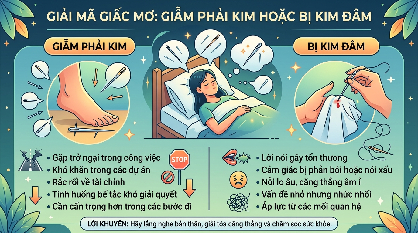 Giải mã giấc mơ bị kim tiêm đâm chảy máu, đạp trúng kim tiêm