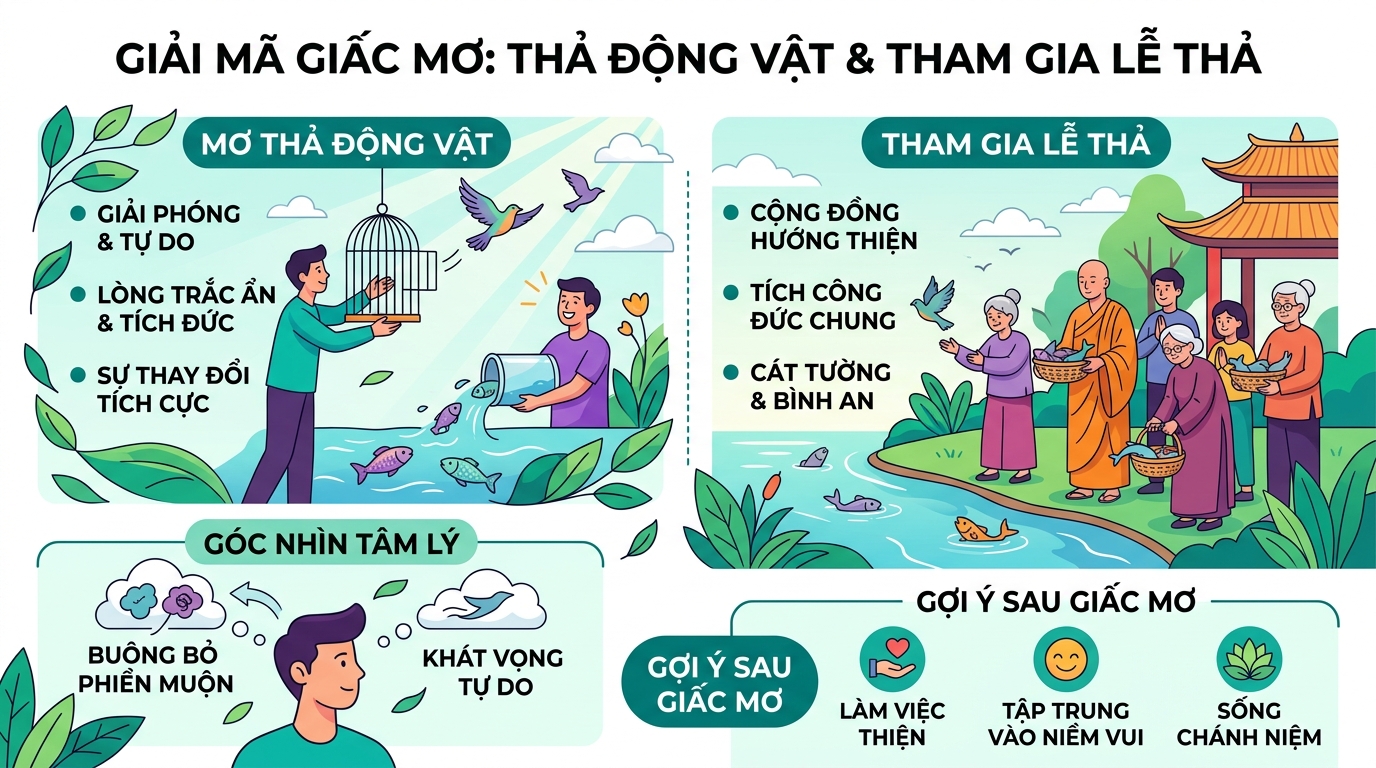 Giải mã điềm báo nằm mơ thấy đi phóng sinh, tham gia lễ phóng sanh