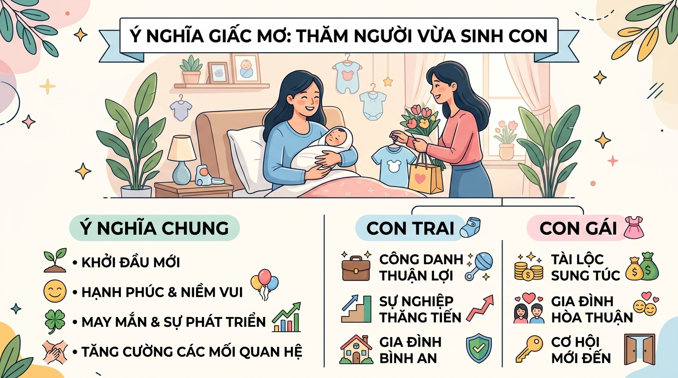Ý nghĩa giấc mơ thấy đi thăm đẻ con trai con gái