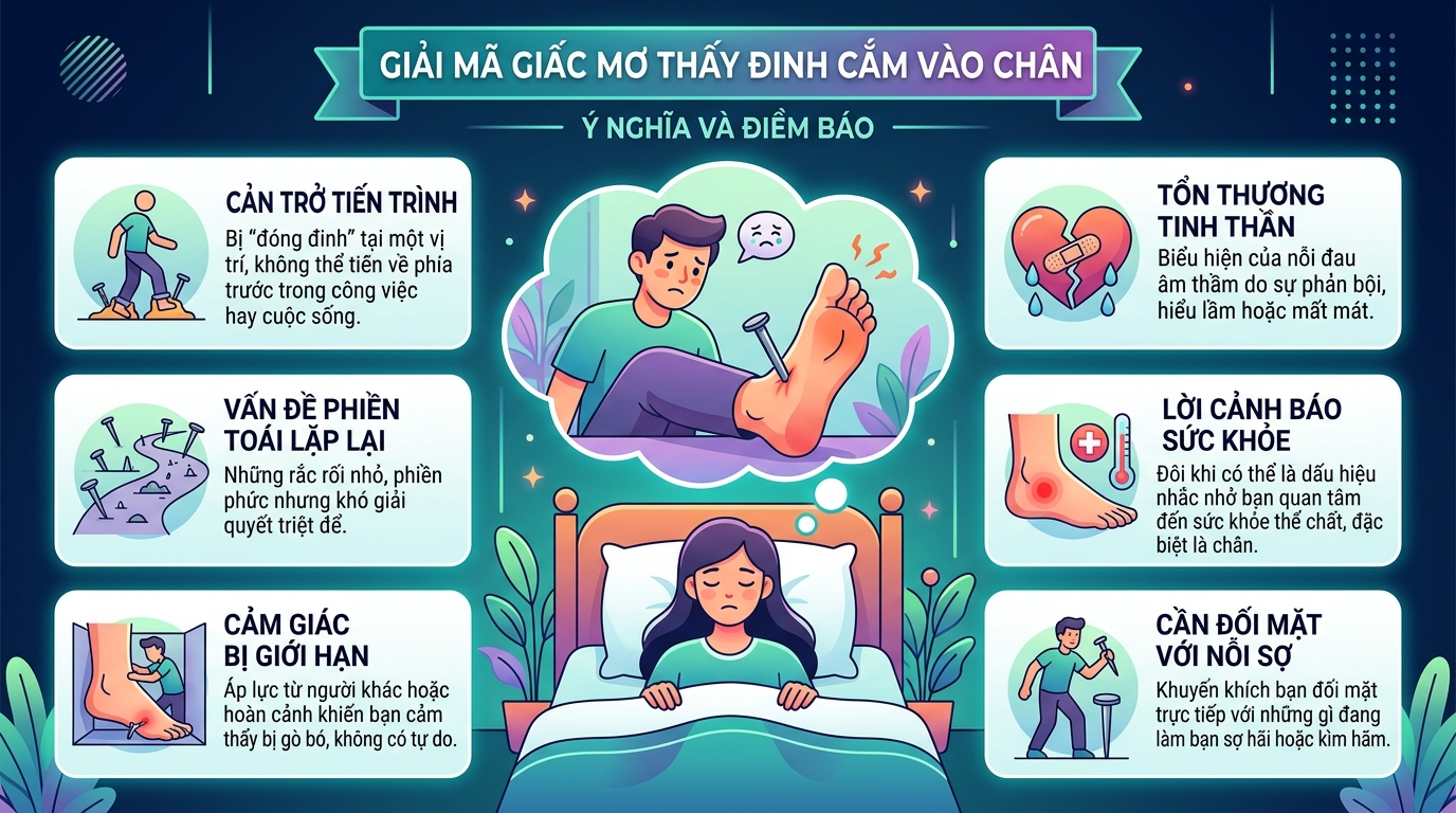 Giải mã nằm mơ thấy đinh đâm vào chân