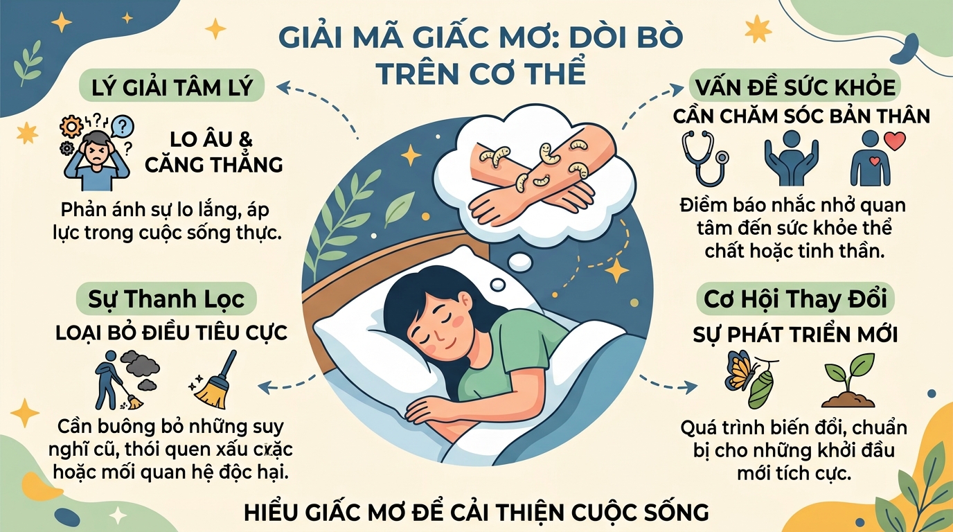 Giải mã nằm mơ thấy dòi bọ bò trên người