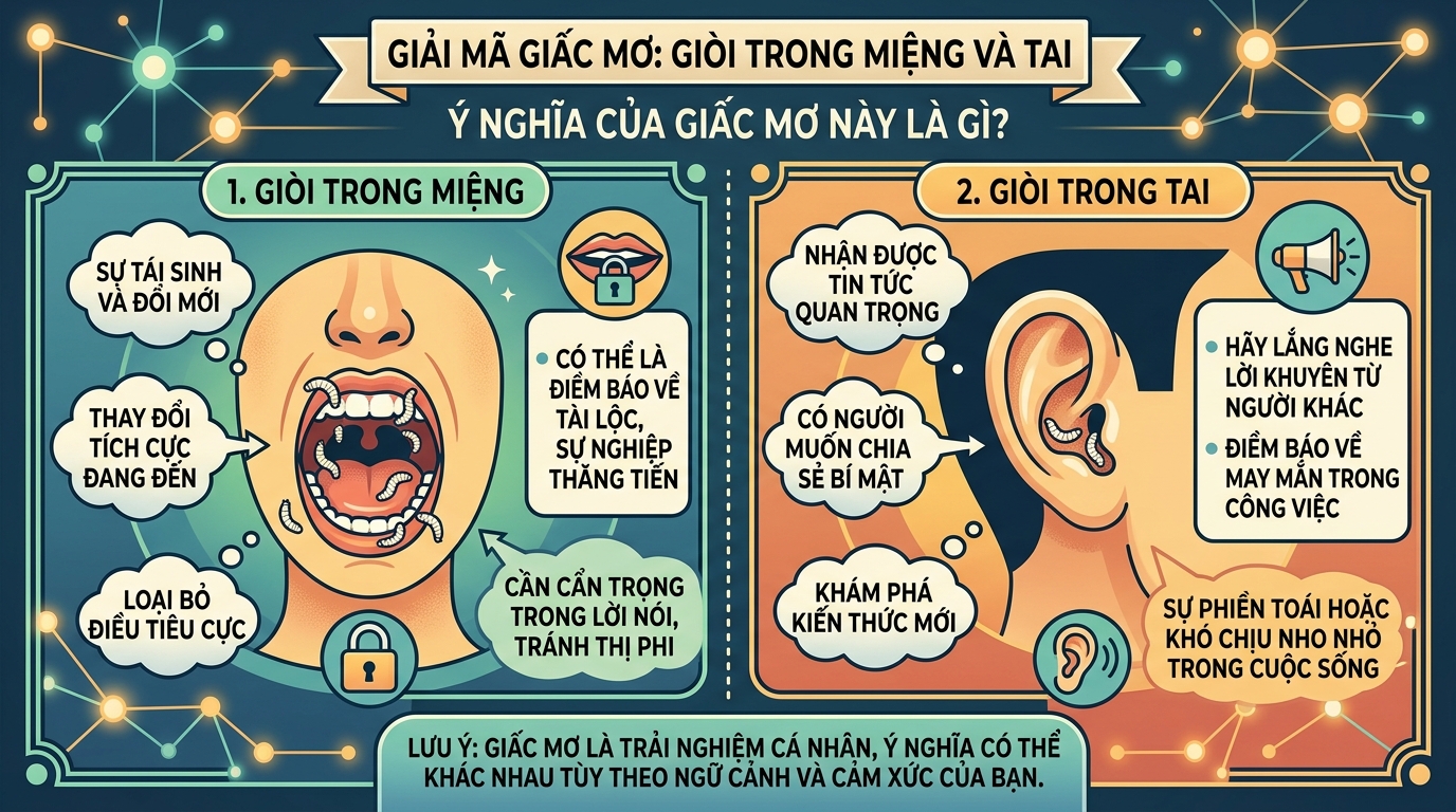 Giải mã chiêm bao thấy dòi trong miệng lỗ tai