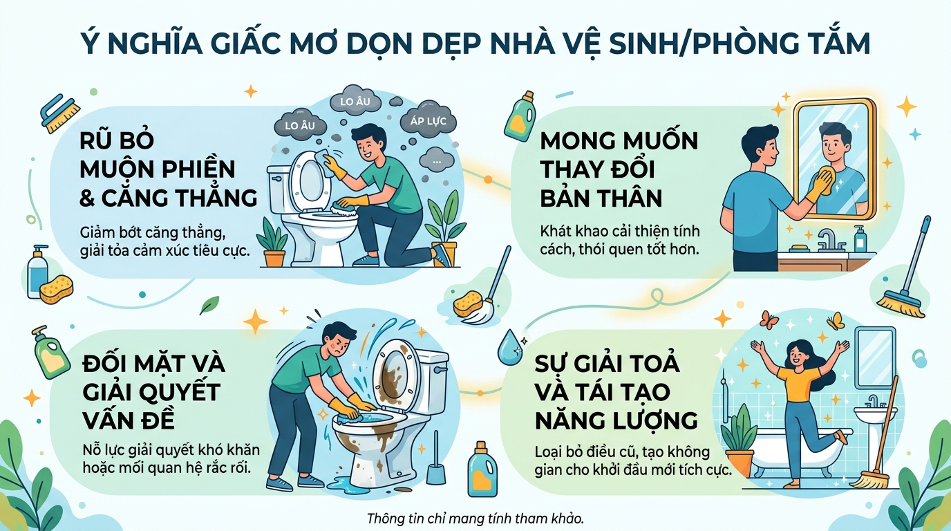 Ý nghĩa giấc mơ dọn dẹp nhà vệ sinh, dọn toilet