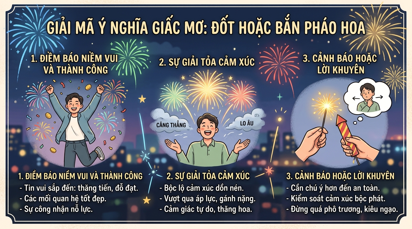 Giải mã điềm báo nằm mơ thấy tự đốt pháo hoa, bắn pháo hoa