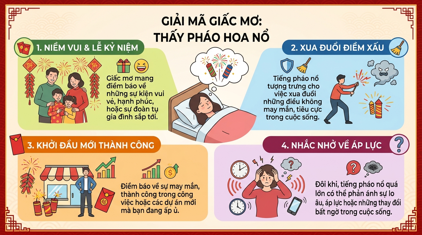 Ý nghĩa giấc mơ thấy pháo nổ giòn tan, nằm mơ pháo nổ
