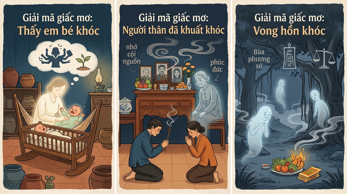 Điềm báo mơ thấy em bé khóc, người chết khóc, linh ảnh khóc